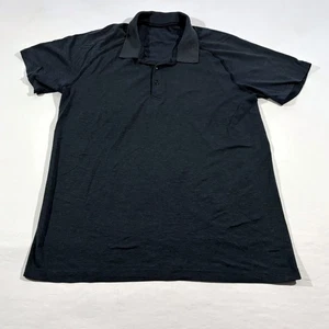 Lululemon Golf Polo Shirt Men Navy Blue Stretch Performance Casual Top Sz L - Picture 1 of 8