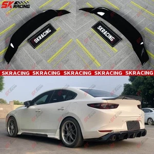 Carbon Fiber/Glossy Black Rear Spoiler Wing Fits Mazda 3 Axela Sedan 2019-2025 - Picture 1 of 29