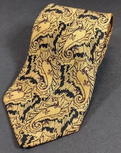 Fendi Roma Vintage Silk Tie, Gold/Bronze Paisley Vintage - Picture 1 of 10