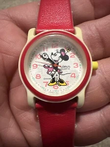 Lorus Disney Minnie Mouse Red Tone Quartz Analog Ladies Watch Plastic - Picture 1 of 11