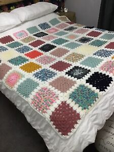 Crochet Granny Square Blanket - New - X Large - Unique