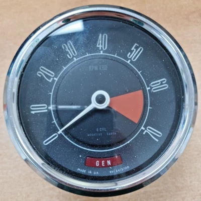 Ford Cortina/TVR Rev Counter / Tachometer RVI 2413/00 Negative Earth - Working - Image 1 of 4