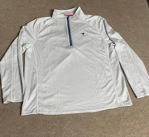 VINEYARD VINES Men's Pullover Heather Gray Striped Performance Quarter Zip - Picture 1 of 10