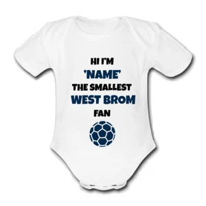 WEST BROM Strampler Baby Weste mitwachsen Geschenk individuell FUSSBALL personalisiert ALBION @WBA@ - Bild 1 von 1