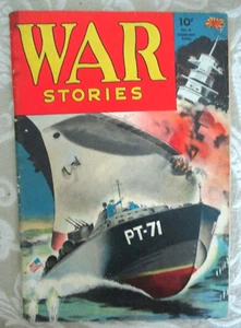 WAR STORIES #8 - 1943 DELL, VG 4.0, PT BOAT CVR/STRY, 52-PAGES!!! - Picture 1 of 2