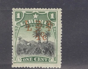 Liberia 1916, 1c LFF on 1c coffee plantation, DOUBLE overprint, #M3 - Picture 1 of 1