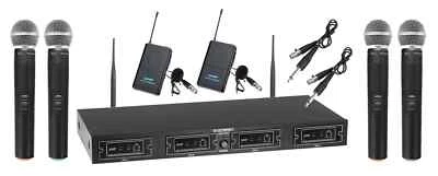 DJ UHF Funk Mikrofon Set Wireless Gitarrenfunk Taschensender Lavalier Kabellos - Bild 1 von 4