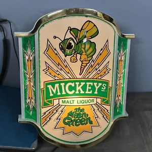 Neu Vintage Mickeys Malz Schnaps Bier The Mean Green Bar Licht 1 Schild 1983 Hornet Bee - Bild 1 von 21