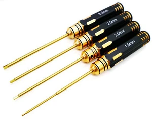Titanium Nitride TiNi Hex Hexagon Screwdriver Black 4in1 RC Car Tools 1set N1027 - Picture 1 of 8