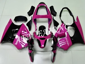 Pink Black ABS Injection Mold Bodywork Fairing Kit Panel for Ninja ZX-6R 00-02 - Picture 1 of 5