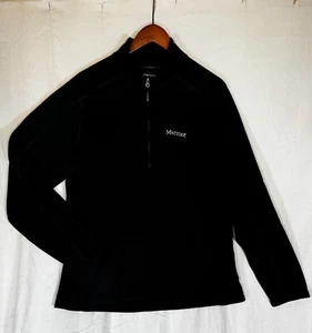 MARMOT Polartec 1/4 Cremallera NEGRO Polar Cuello Simulado Pullover Camisa Para Mujer Ver Medida - Imagen 1 de 6