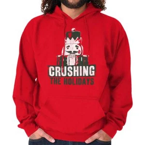 Christmas Nutcracker Crushing The Holidays Hoodie Hooded Sweatshirt Men Women - Picture 1 of 9