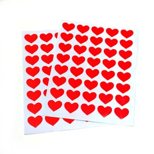 Red Heart Stickers x80 Size 16mm Ideal for Valentines Wedding Mothers Card Gifts - Picture 1 of 3