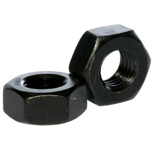 M5 M6 M8 M10 M12 HIGH TENSILE SELF COLOUR BLACK HEX FULL NUTS GRADE 10 DIN 934 - Picture 1 of 1