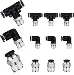 12 Pezzi Raccordi Push to Connect Tubo 1/4 Pollice OD X 1/8 NPT Raccordi Linea Aria - Foto 1 di 5