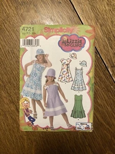 Vestido soltero Simplicity 4721 Lizzy McGuire marca niñas talla 7-14 sin cortar en paquete - Imagen 1 de 3