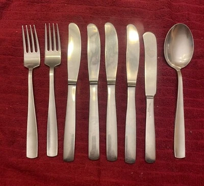 Vintage Gense Sweden FACETTE Dinner Fork Spoon Knife Flatware Stainless Lot - Image 1 of 4