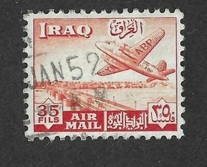 IRAQ 1949 - AIR MAIL Stamp (Vickers Viking) - 35 fils Orange - SG 335- Fine Used - Picture 1 of 1