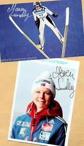 Maren LUNDBY - 2 Autogramm Bilder - Print Copys + SIGNIERTE SKI - Autogrammkarte - Bild 1 von 1