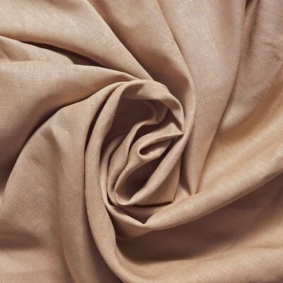 Yorkshire 6.7 oz Natural 100% Hypoallergenic Flax 58" Linen Fabric By The Yard - Image 1 of 2
