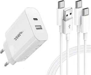 PH26Ⓡ Chargeur USB-C 35W pour iphone - Chargeur Ultra Rapide + 2 Câbles - Photo 1 sur 8