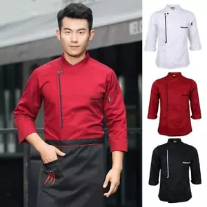 Men\\\'s Chef Jacket Long Sleeve Vintage Bakery - Picture 1 of 99