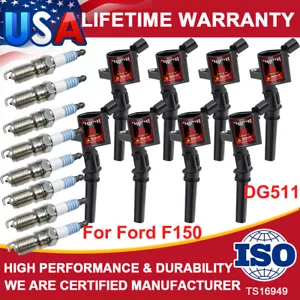 Set of 8 Ignition Coil & Platinum Spark Plug for Ford F150 4.6L 5.4L FD503 DG508 - Picture 1 of 15