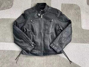 Chaqueta pesada Wilson's Open Road de cuero negra para motociclista para hombre M - Imagen 1 de 23