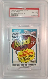 1988 Topps Fußball Karte Cello Wachs Pack Bo Jackson ROOKIE bewertet NM-MT PSA 8 - Bild 1 von 1