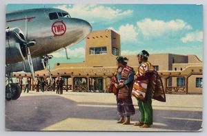 Postal Aeropuerto Municipal 1952 Albuquerque Nuevo México TWA Avión - Imagen 1 de 2