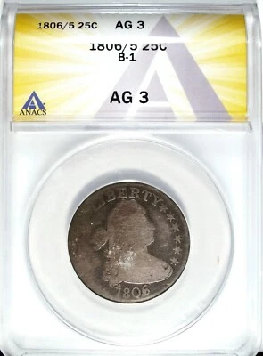 1806/5 ANAC's AG 3 Draped Bust Silver Quarter ☆☆ B 1 ☆☆ Great Type Set 823 - Image 1 of 2