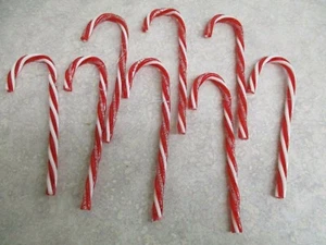 6" Twisted Red & White Candy Cane Ornaments ~ Set of 8 - Picture 1 of 7