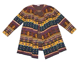 Andre by Unit Strickjacke Pullover Damen 1X Orange Streifen Azteken Südweatern Boho - Bild 1 von 9