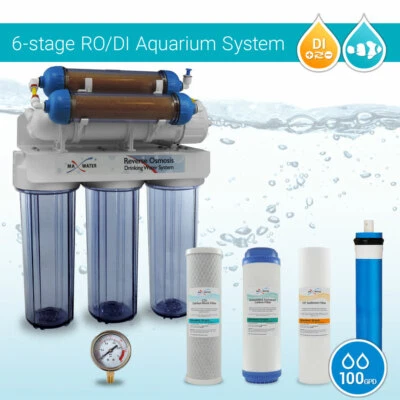 Aquarium Reef Coral Reverse Osmosis System 100GPD Pure 0 PPM RO DI Water Filter - Image 1 of 4