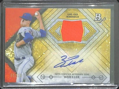 2014 Bowman Platinum Canary Platinum Relic Autograph #AR-ZW Zack Wheeler 5 of 15 - Image 1 of 2