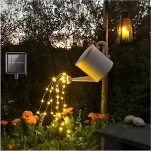 Solar Lichterkette Kupferdraht 200 LEDs Garten Innen Außen Warmweiß - Bild 1 von 2