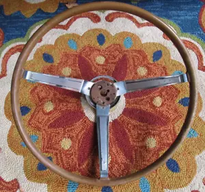 66 1967 Dodge Charger Mopar A B Body Original Woodgrain Steering Wheel NO CRACKS - Picture 1 of 10