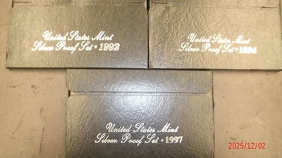  1992, 1994 y 1997 EE. UU. JUEGOS DE PRUEBA DE PLATA COMO NUEVOS con OGP y certificado de autenticidad Foto 1 de 4