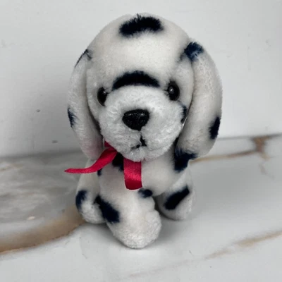 Vintage Cute Dalmatian Dog Spotted Plushie Stuffed Animal Toy Mini 5.5in Retro - Image 1 of 4