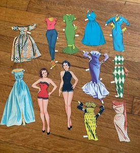 Muñecas de papel del millón de dólares de los años 50 cortadas originales incompletas - Imagen 1 de 1