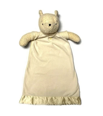 Manta de seguridad Lovey de felpa Winnie The Pooh borde satinado amarillo tienda Disney Foto 1 de 4