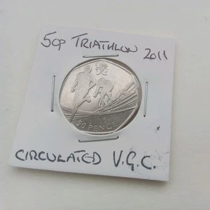50P 2012 OLYMPIC COINS London 2012 Triathlon 50p circulated v.g.c  - Picture 1 of 2
