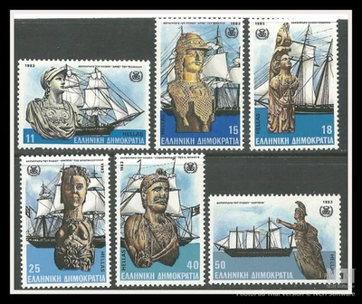 GREECE 1983 SHIP FIGURE HEADS COMPLETE SET OF 6 MLH - Image 1 of 2