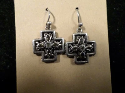 Sterling Silver Gray Stone Earrings - Image 1 of 3