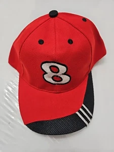 NASCAR Gorra Sombrero Dale Earnhardt Jr #8 Rojo Bordado Logo Ajustable  - Imagen 1 de 4