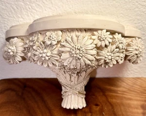 Schwere 60er Jahre GIPS WANDLEUCHTER/REGAL Universal Statuary Corp Chicago FLORAL - Bild 1 von 12