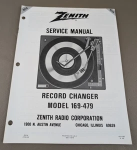 Zenith Record Changer Model 169-479 Service Manual D-3637 - Picture 1 of 3