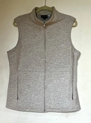 Ibex Vest Ivory Beige 93% Zque merino wool gorgeous full zip Vest women’s  XL - Image 1 of 4