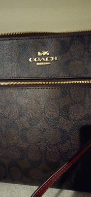 Coach Rowan File Bag In Signature Canvas Handbag -Black/Brown No Chain Coach Tag - Image 1 of 4