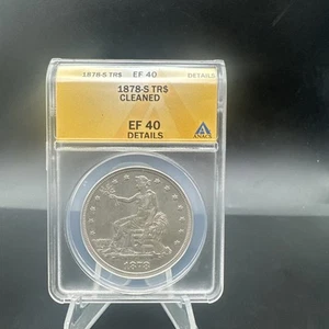 1878-S $1 Trade Silver Dollar - ANACS EF40 DETAILS - Picture 1 of 5